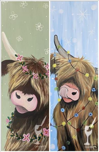 How to Paint Seasonal Highland Cows ~Pick Your Cow~