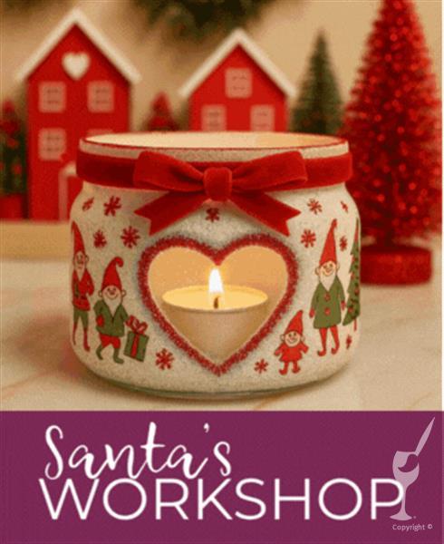 How to Paint Santa's Workshop! Festive Fun Candle Holders!