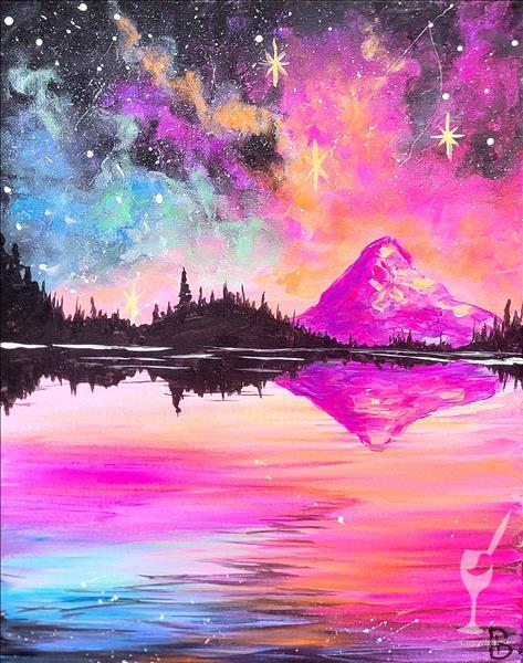 *BLACKLIGHT* Bright Neon Mountain (15+)