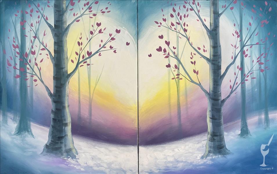 Date Night - Winter Birch Forest (Add A Candle)