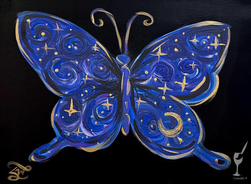 NEW ART/Starry Night BUTTERFLY! Add a  DIY Candle!