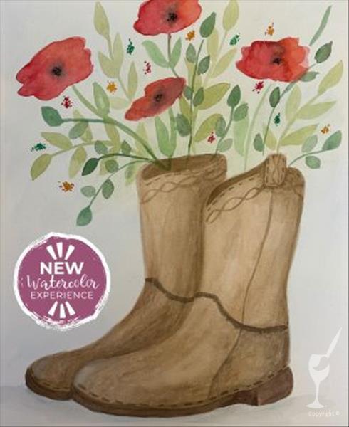 NEW Watercolor Painting | Boots & Blooms
