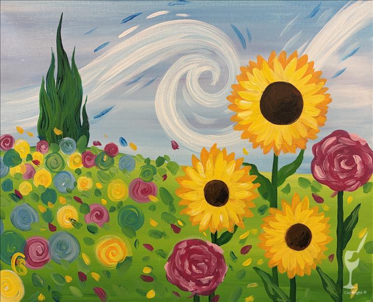 Van Gogh's Field of Flowers! New Art!