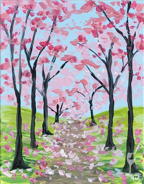 NEW ART! Bright Cherry Blossom Path
