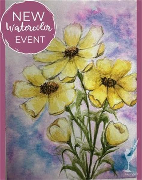 Watercolor Event! Yellow Wildflowers