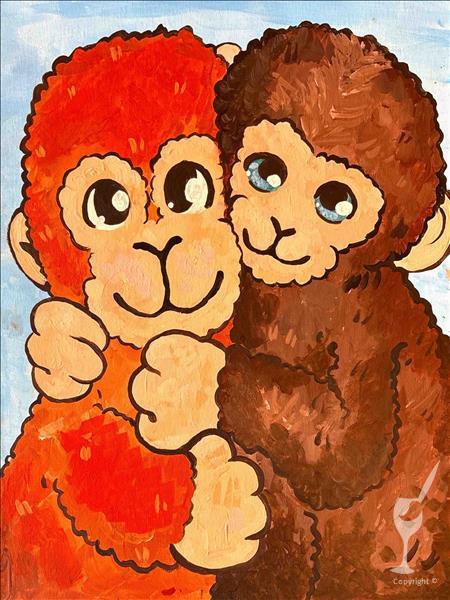 Twist Family Painting Class! Baby Monkey Hugs