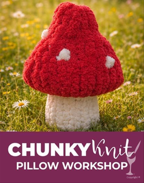Chunky Knit Mushroom Pillow (Intermediate)