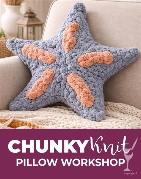 Starfish Chunky Knit Pillow (Intermediate)