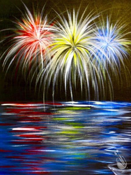 How to Paint Fireworks over the Lake