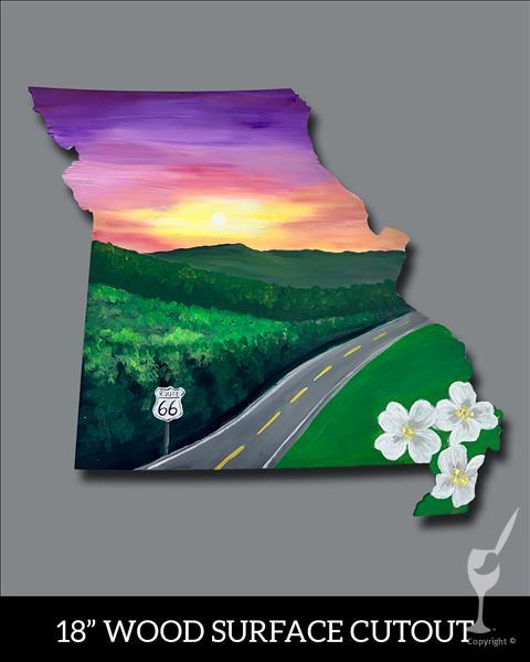 Sunset Over the Ozarks - Missouri Cutout Painting