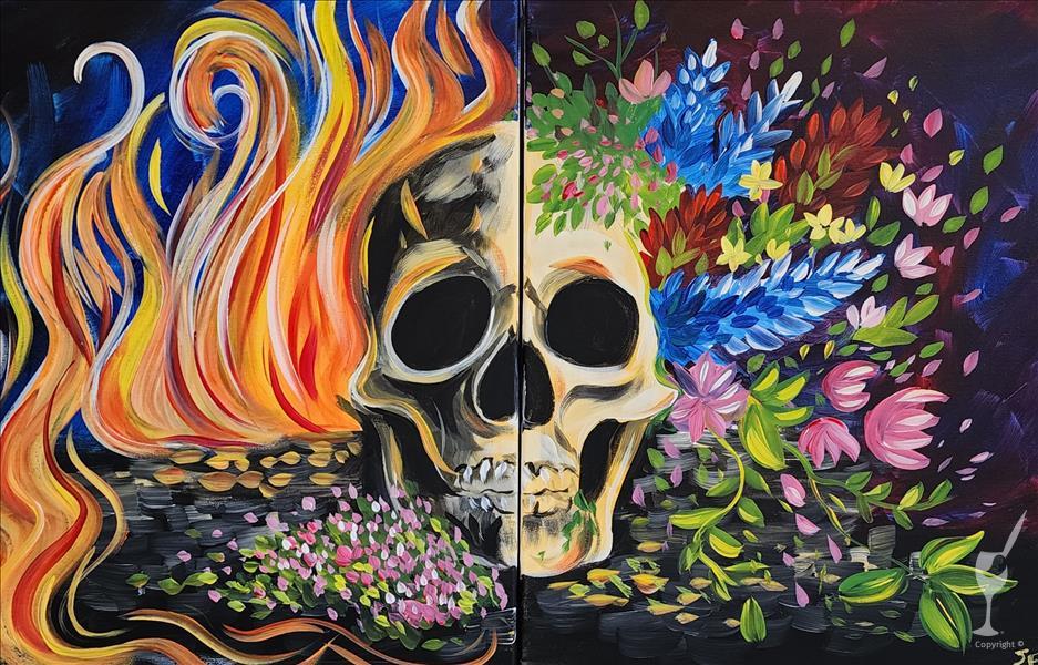 Skull Fire and Blooms Set or solo