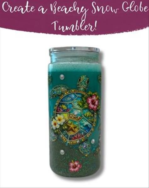 Make a Turtle and Beach Themed Snow Globe Tumbler!
