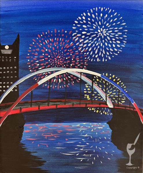 Fireworks Under the Bridge