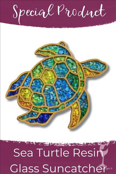 Sea Turtle Glass & Resin Suncatcher