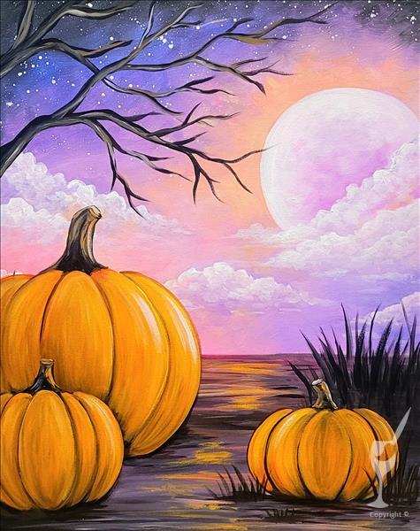 Pumpkins at dusk (Add Candle)