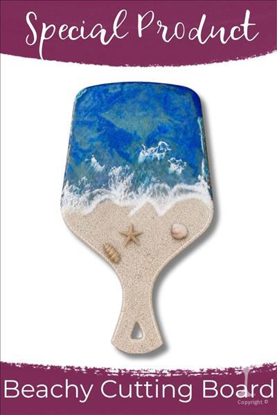 Resin 18" Beachy Cutting Board With Real Sand!
