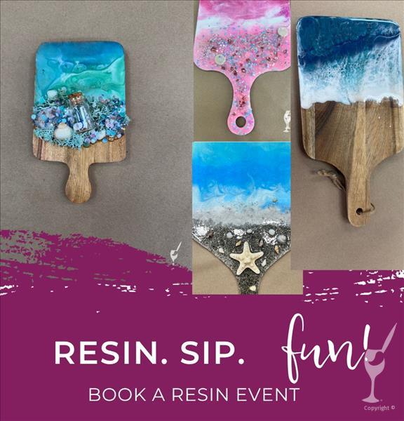 Resin Beachy Cutting Board