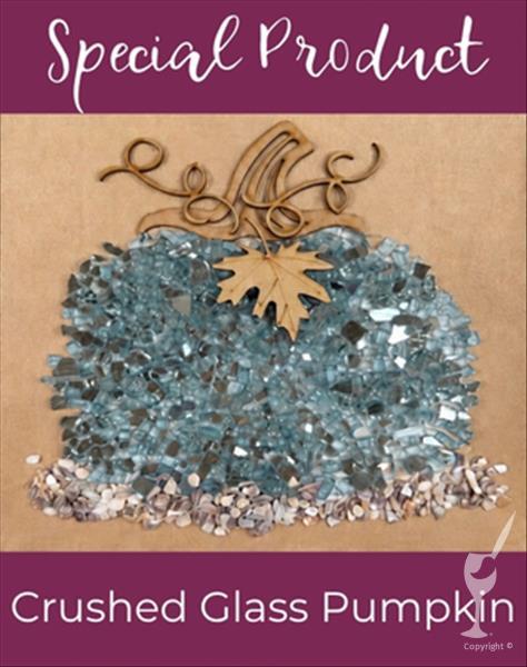 Mixed Media Crushed Glass & Wood Pumpkins