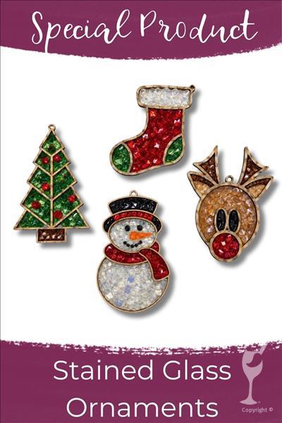 Nostalgic Crushed Glass Ornament Set (4 Each)