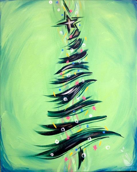 How to Paint NEW! DAY CLASS! Wispy Christmas Tree