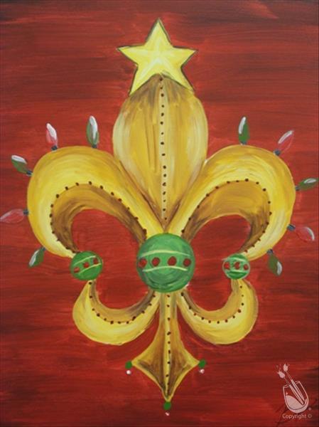 "Christmas Fleur de Lis"add bling and lights (3hr)