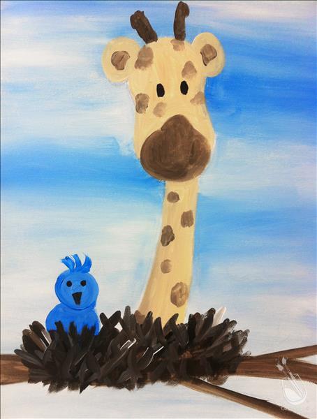Giraffe and the Blue Jay
