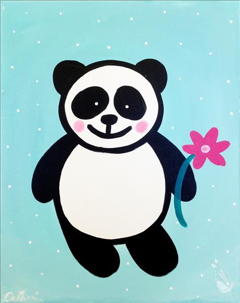 AGES 7+ Summer Class Panda on 12x12 Canvas