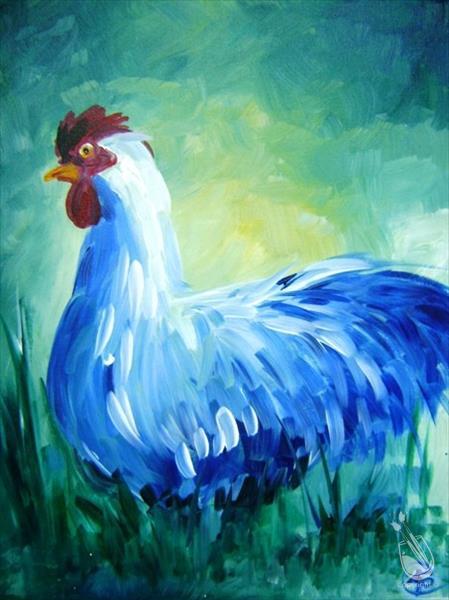 *Mom-osa Morning* Blue Rooster