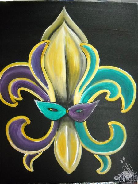 Mardi Gras Fleur De Lis on canvas