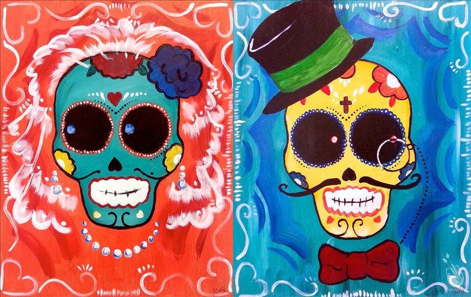 Bride and Groom Skulls - Set