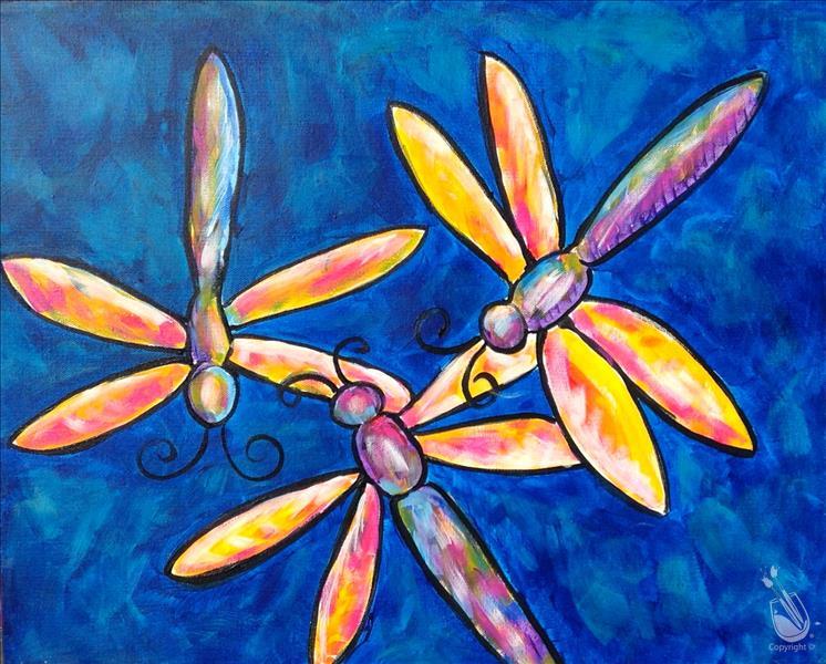 How to Paint ** $30 KIDS SPECIAL ** Colorful Dragonflies