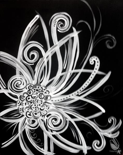 DAY CLASS!  Silver Swirl Flower