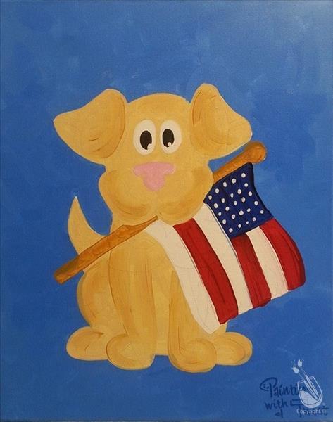 Patriotic Puppy (Ages 7+) - Small canvas $25