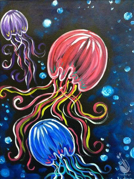 Neon Jellyfish-Beach Vibes for ages 13+