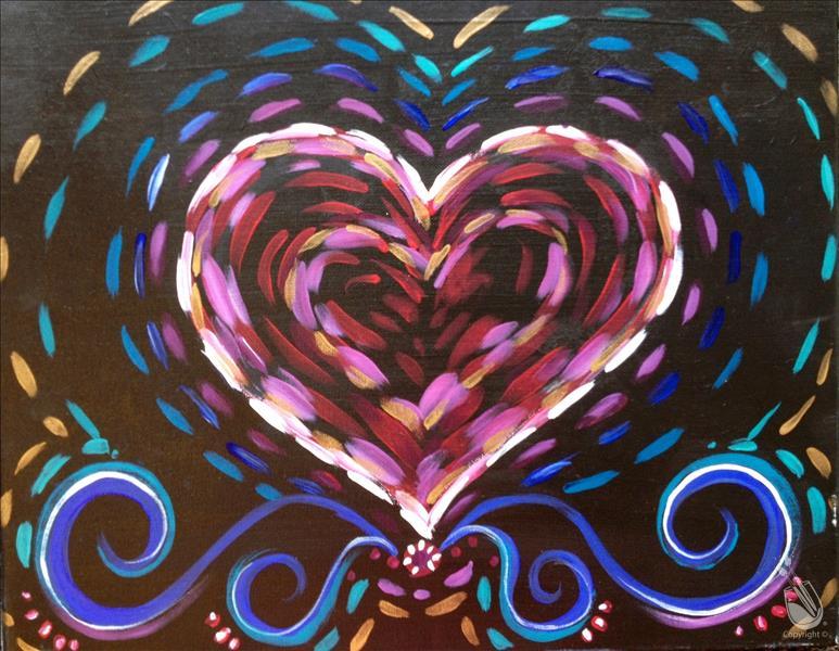 Family Fun Art! Swirly Neon Heart