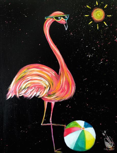 Flamingo - Neon Week 11x14 Canvas