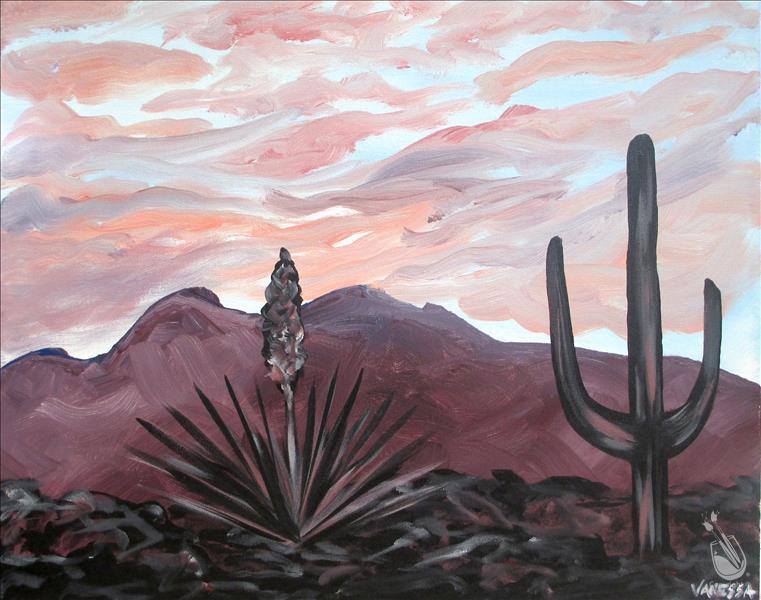 Arizona Cactus At Dusk