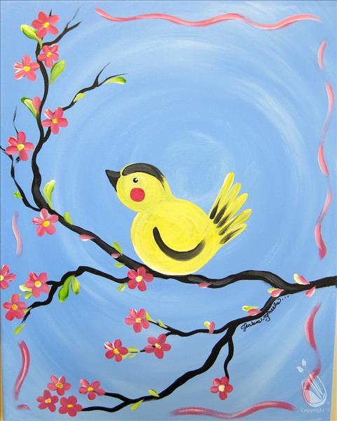 KID'S CLASS - Goldfinch on Blue