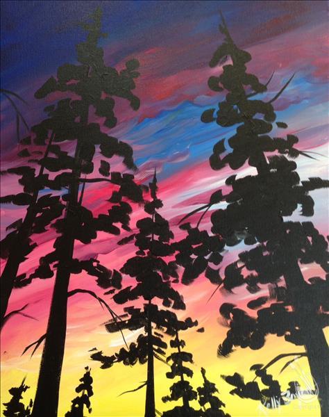 How to Paint Piney Sunset - ADD A DIY CANDLE!