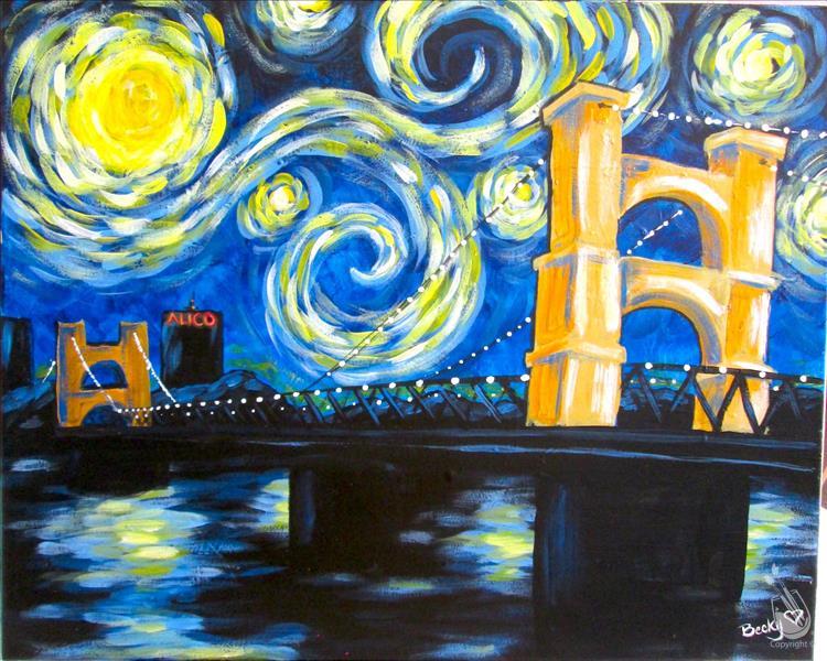 Starry Night at the Suspension Bridge