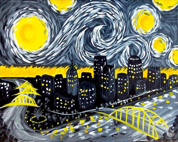 Black and Gold Starry Night II