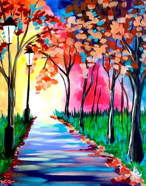 How to Paint Morning Walk at a Painting with a Twist night out