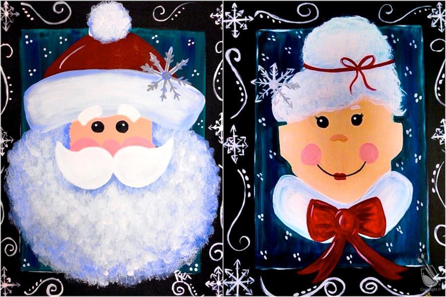 Snowy Mr. and Mrs. Claus - Set