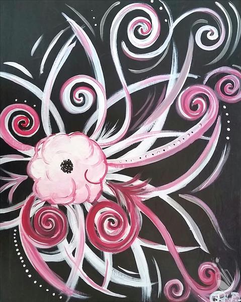 Pink and Silver Swirl Flower