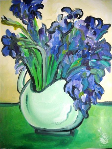 Van Gogh's Irises in a Vase-Add a Candle!