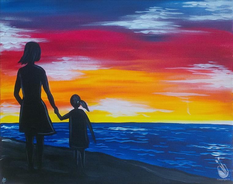 Mother and Daughter at the Beach