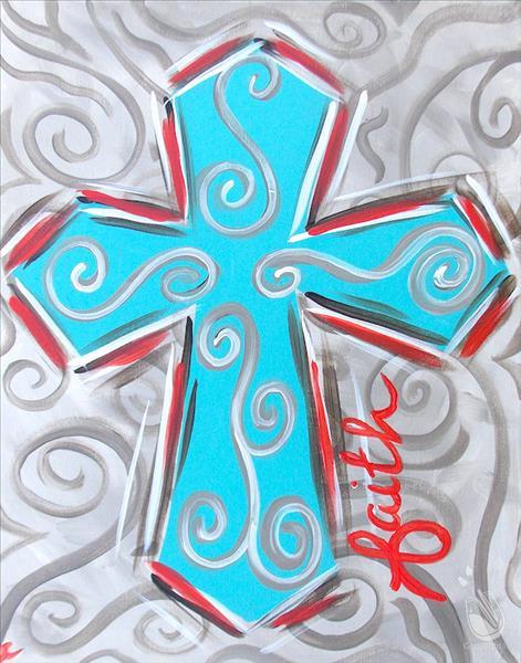 Pastel Scroll Cross