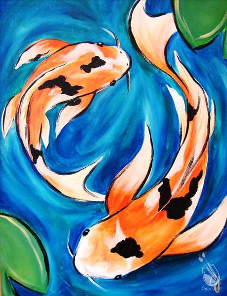 Swimming Koi - Friday, February 21, 2014 - Painting with a Twist