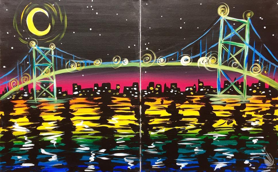 Ben Franklin Bridge - 2 Canvas Date Night Set