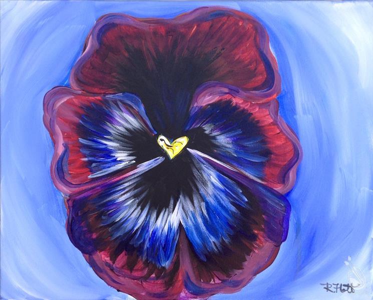 Pansy on Blue